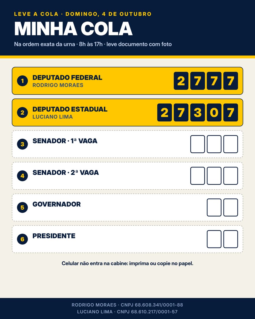Cola eleitoral na ordem da urna — verso